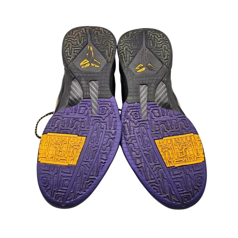 Nike Men's Size 12 US Kobe Zoom V 5 Black Purple Yellow Basketball Sneakers READ